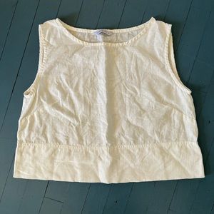 Linen fox s white cropped tank